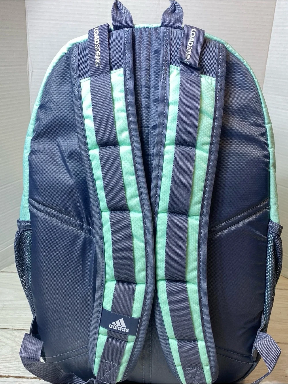 adidas loadspring Backpack Mint Green Gray School Travel Laptop Book Bag
